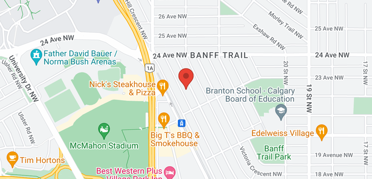 map of 2427 23 Street NW